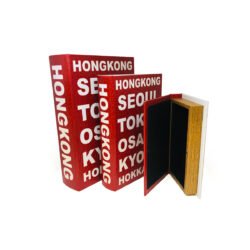 Set x3 cajas libros decorativos modelo Ciudades