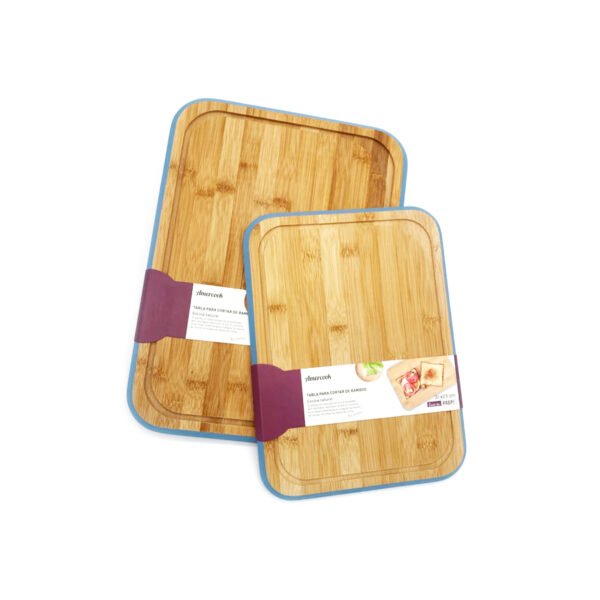 Tabla de picar de bambú 40x33cm borde esmaltado