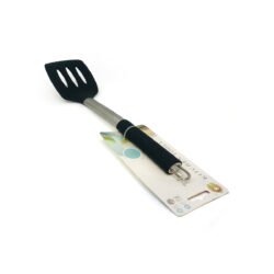 Espátula calada de nylon para cocina con mango de metal
