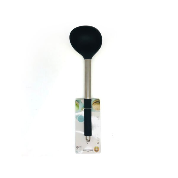Cuchara de nylon para cocina con mango de metal