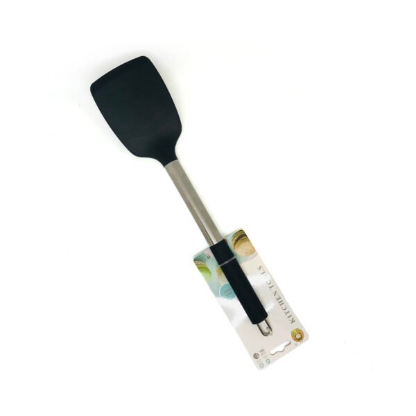 Espátula plana de nylon para cocina con mango de metal