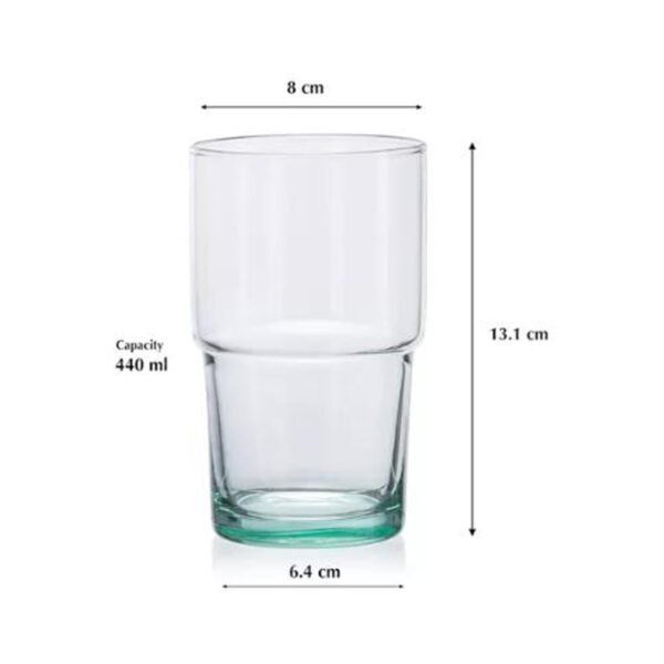 Vaso de vidrio reciclado color verde 440cc