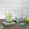 Vaso de vidrio reciclado color verde 440cc