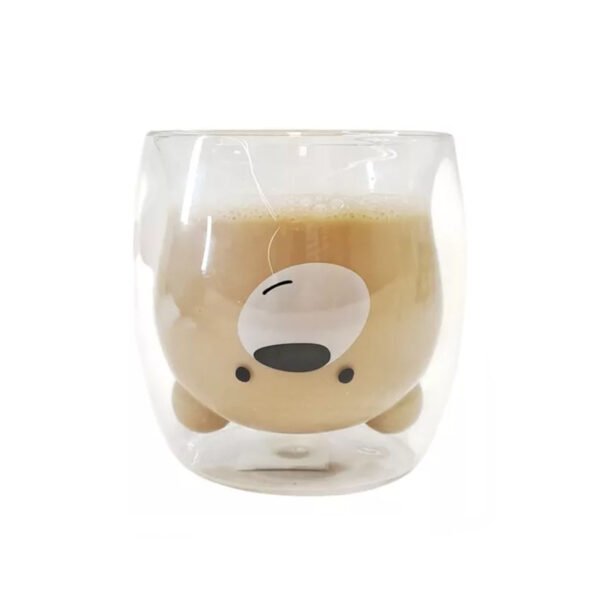 Taza de café doble vidrio "Osito" sin asa 300ml