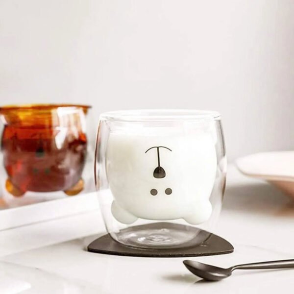 Taza de café doble vidrio "Osito" sin asa 230ml