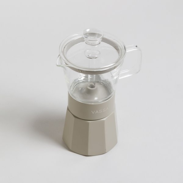 Cafetera Tipo Italiana De Borosilicato Grey 240 ML