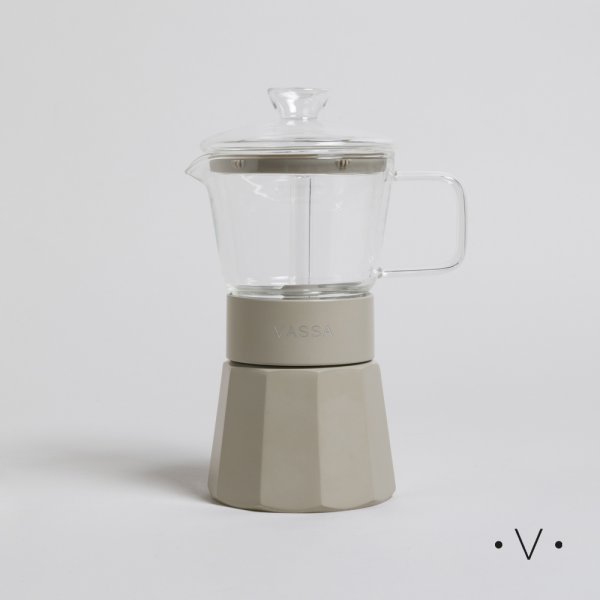 Cafetera Tipo Italiana De Borosilicato Grey 240 ML