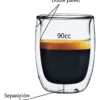 Jarrito Doble Pared de Vidrio para Espresso sin Asa 90ml