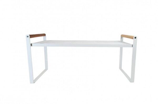Estante Alambre con Madera Blanco