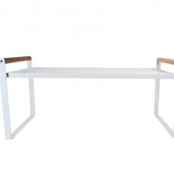 Estante Organizador Alambre y Madera Blanco