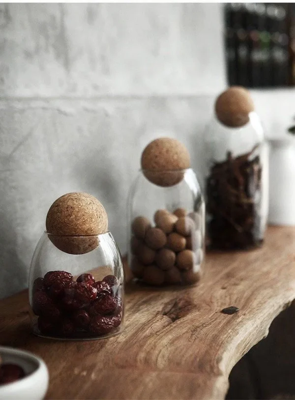 Frasco de Vidrio Borosilicato con Tapa Corcho 850ml
