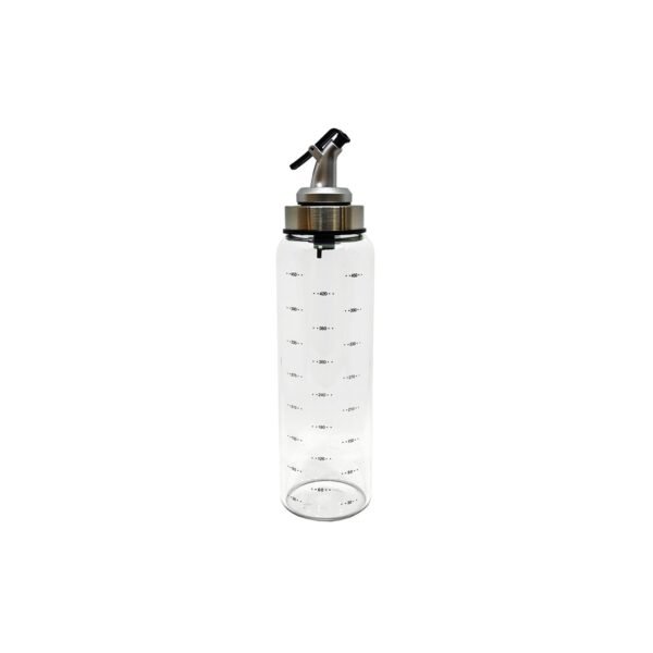 aceitera vidrio con medidas con fondo blanco