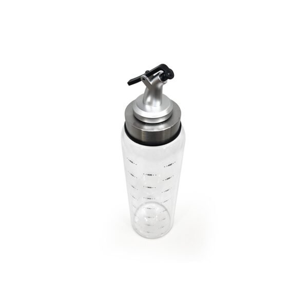 Aceitera de vidrio acero con pico y medidas 450ml
