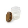 Frasco organizador hermético vidrio liso con tapa madera 10,5cm