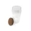 Frasco organizador hermético vidrio liso con tapa madera 20cm