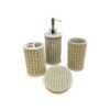 Set de baño 4 piezas resina vaso cepillo jabonera