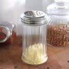 Quesera condimentero especiero de vidrio y tapa de acero 300ml