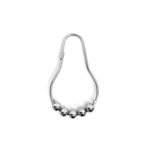 Set x12 ganchos para cortina de baño con bolitas de acero