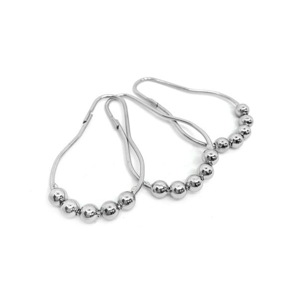 Set x12 ganchos para cortina de baño con bolitas de acero