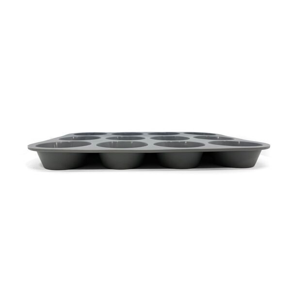 Molde de silicona para 12 muffins color gris