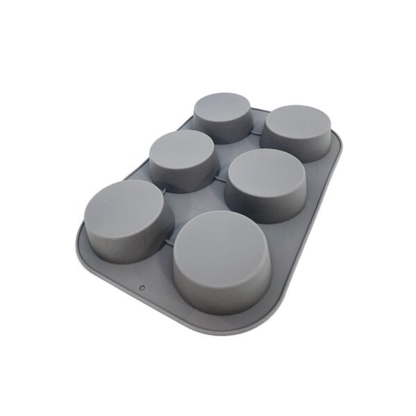 Molde de silicona para 6 muffins color gris