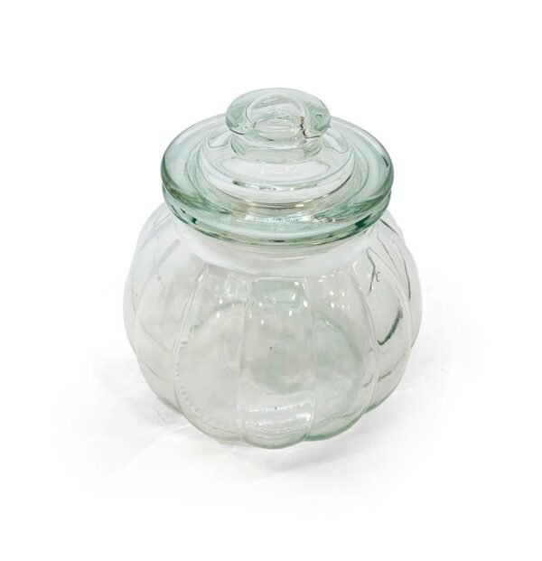Frasco vidrio rayado bombe con tapa 1200ml