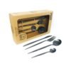 Set cubiertos x16 piezas acero inoxidable color negro matte