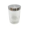 Frasco de vidrio rayado con tapa de acero 1200ml