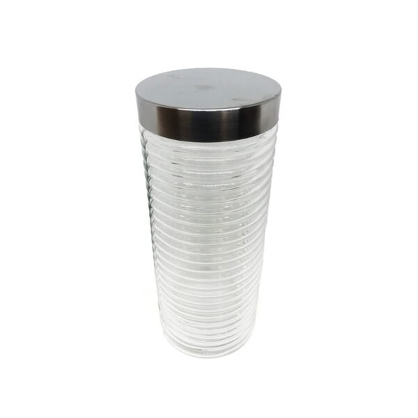 Frasco de vidrio rayado con tapa de acero 2000ml