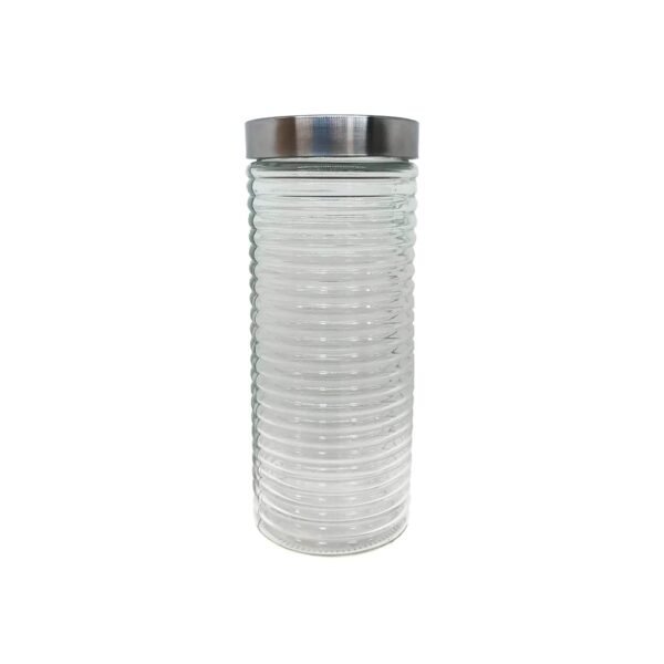 frasco de vidrio con tapa acero rayado 2000ml