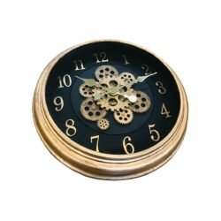 reloj de pared 45cm con engranajes con fondo blanco