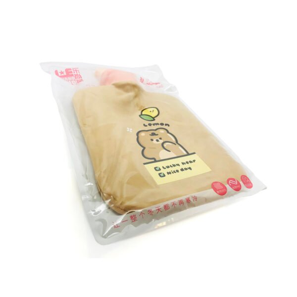 Bolsa de agua caliente con funda de peluche