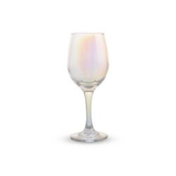Copa de vidrio perlado con fondo blanco