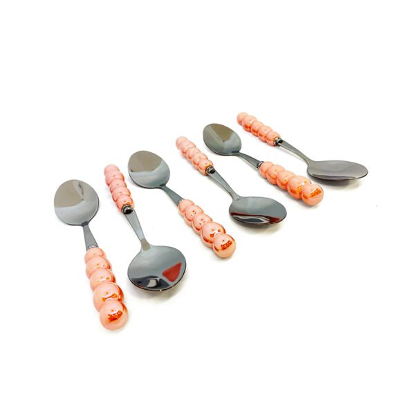 Cucharita de té con mango de perlas varios colores