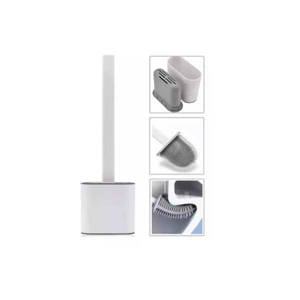 Escobilla para baño inodoro cepillo de silicona color blanco