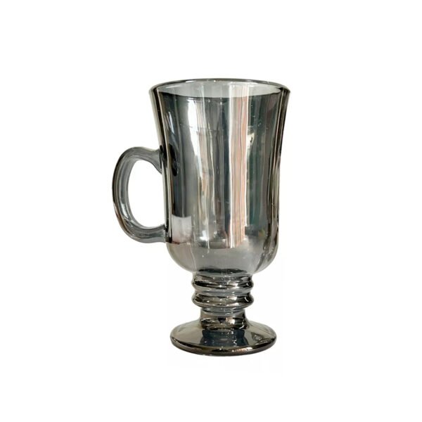 Jarro cónico para capuccino de vidrio espejado 290ml