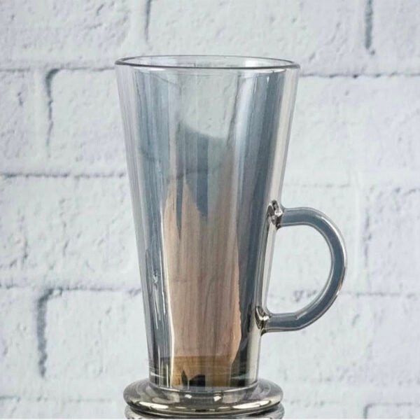 Jarro cónico para capuccino de vidrio espejado 290ml