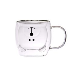 Taza de café doble vidrio "Osito" con asa 300ml