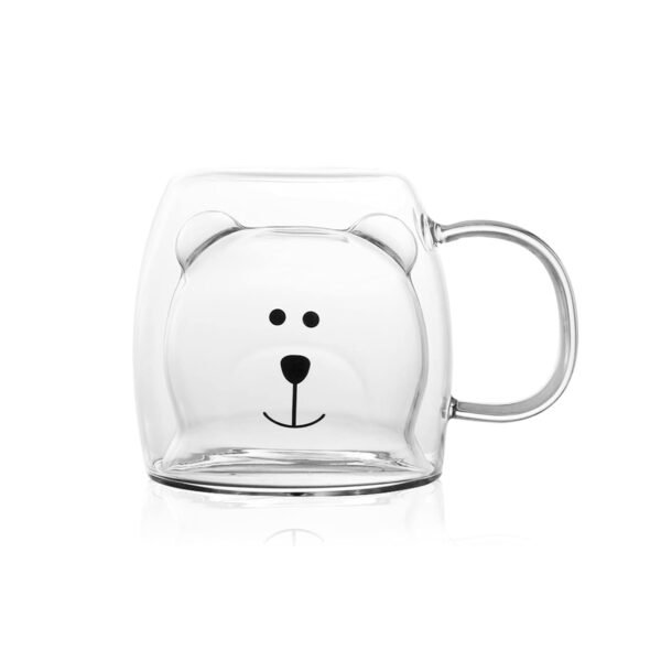 Taza de café doble vidrio "Osito" con asa 300ml