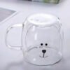 Taza de café doble vidrio "Osito" con asa 300ml