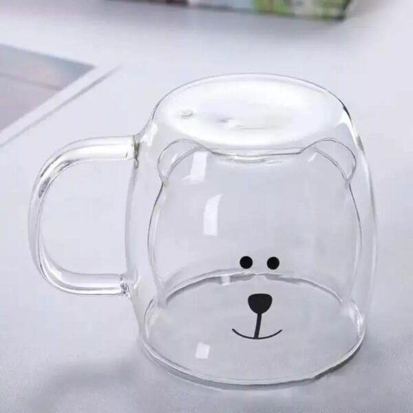 Taza de café doble vidrio "Osito" con asa 300ml