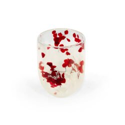 Taza doble vidrio con flores y sin asa 400ml