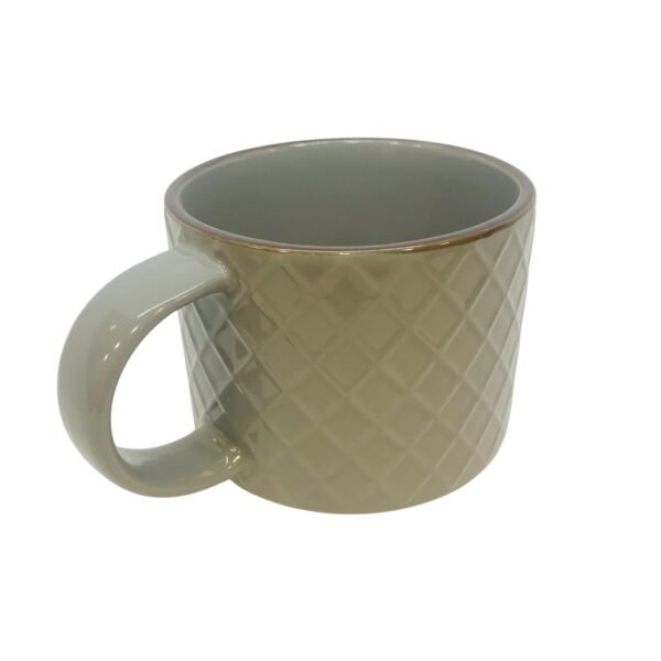 Taza jarro mug gris con base marron