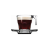 Set taza pasabahce cafe expresso con plato de vidrio