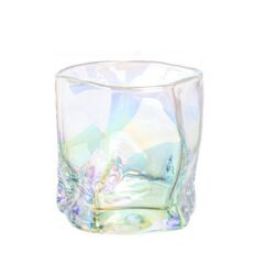 vaso irregular vidrio perlado con fondo blanco