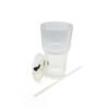 Jarro de vidrio con rayas con sorbete y tapa 450ml