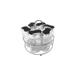 Juego x6 especieros circular con base de metal