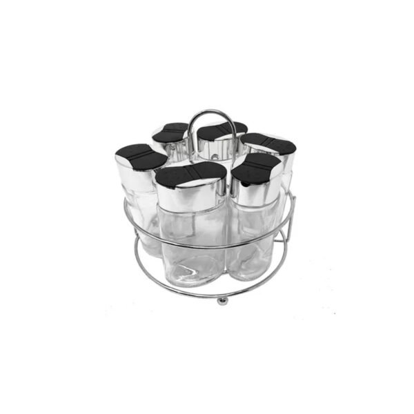 Juego x6 especieros circular con base de metal