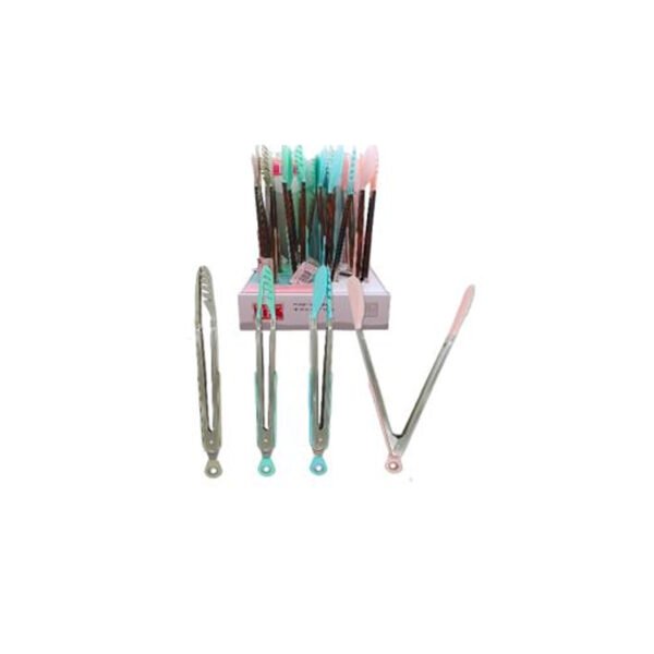 Pinza de silicona para ensalada 34cm colores pastel