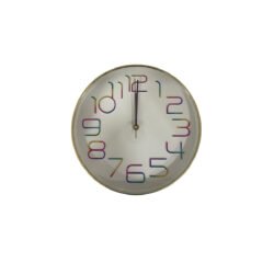 reloj de pared redondo con fondo blanco